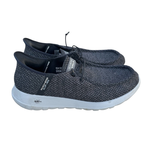 Skechers Mens Slip-on Go Walk Max Halcyon Black Grey Men’s Size 11 - Picture 1 of 11
